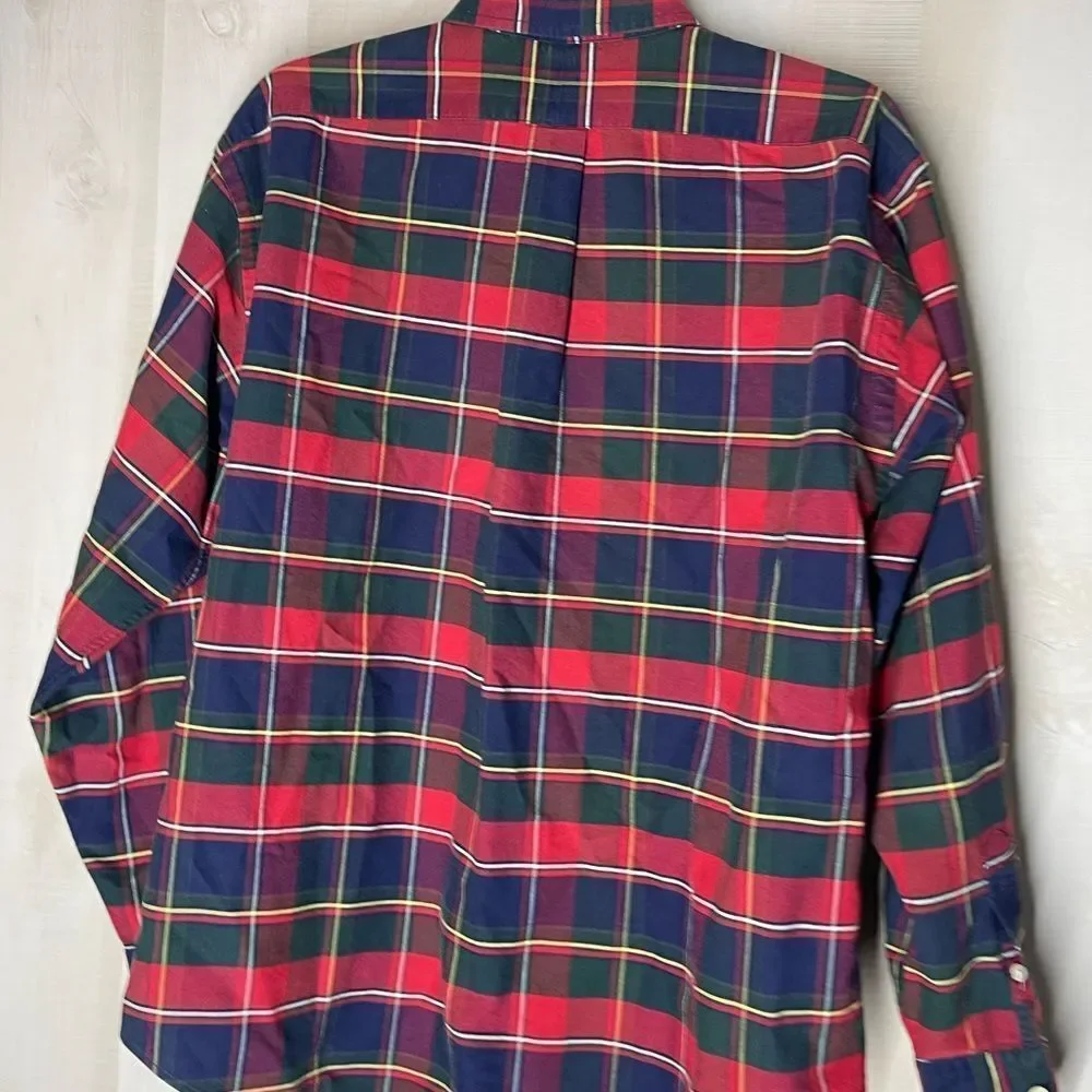 Ralph Lauren red plaid long sleeve button‎ down shirt, size 12
